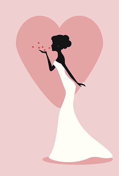 Silhouette Of A Woman Blowing Kiss Illustrations Royalty Free Vector