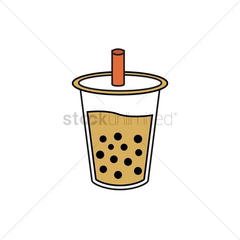 Cute boba bubble green tea drink glass cartoon vector. Bubble tea Vector Image - 2035504 | StockUnlimited