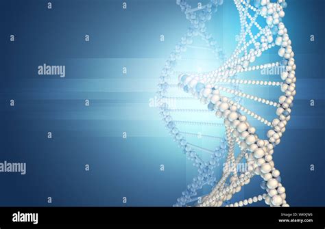 Dna Model On The Blue Gradient Background Stock Photo Alamy