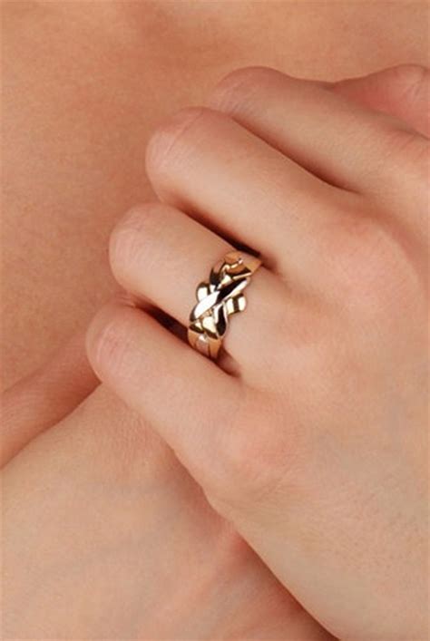Puzzle Ring 14k Yellow Or White Gold 4 Band Puzzle Ring 4b141 Etsy