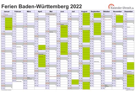 Die anzahl der arbeitstage 2021 wird für nrw, bayern, hessen, baden württemberg, sachsen etc. Kalenderpedia 2021 Baden Württemberg Mit Ferien