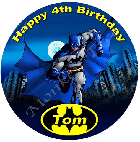 Make an amazing superhero cake with our selection of superhero cake toppers, cookie cutters, and figurines. Batman Personalised Edible Cake Image | The Monkey Tree