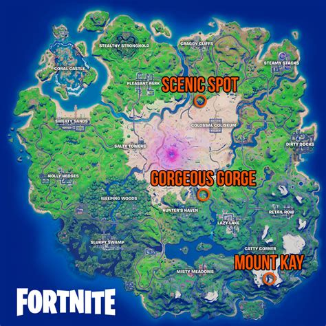 Fortnite Scenic Spot Gorgeous Gorge And Mount Kay Locations Gamesradar