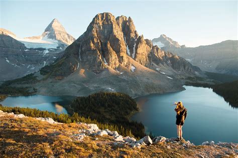 Sunrise Hitting Sunburst Peak In Mt Assiniboine National Park