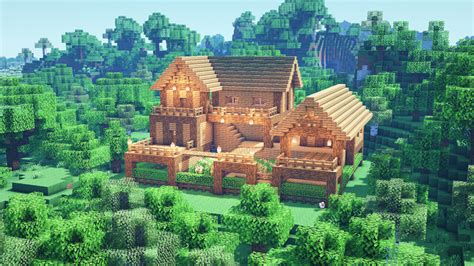 Minecraft How To Build A Ultimate Oak Survival Farm House Minecraft Map