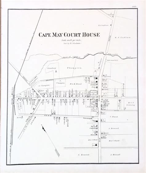 Cape May Court House Map Original 1878 New Jersey Shore Etsy