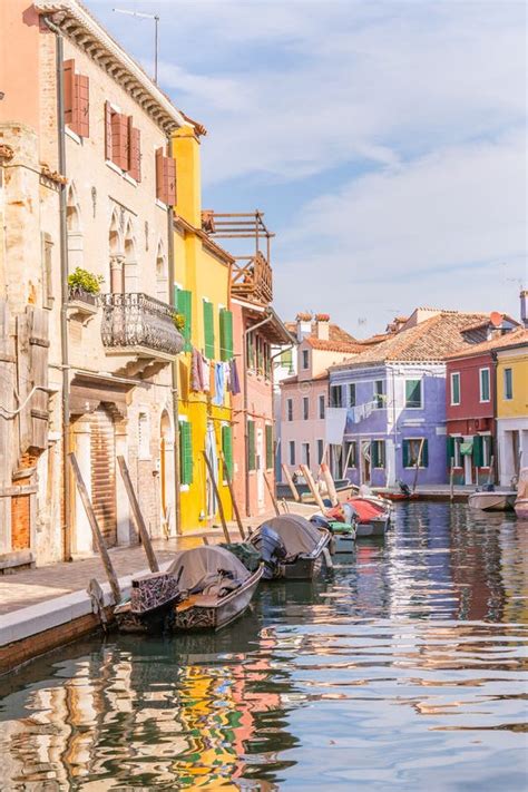 Multi Colored Houses Burano Island Venice Stock Image Image Of