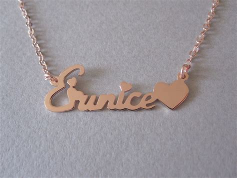 Personalized Rose Gold Name Necklace With Design B