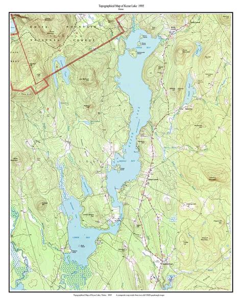 Kezar Lake 1995 Custom Usgs Old Topo Map Maine 1 Old Maps