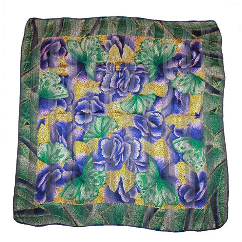 Emanuel Ungaro Green Purple And Yellow Floral Silk Shawl For Sale At