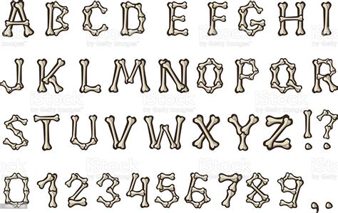 Bone Alphabet Stock Illustration Download Image Now Typescript