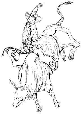 Bull Rider Coloring Page