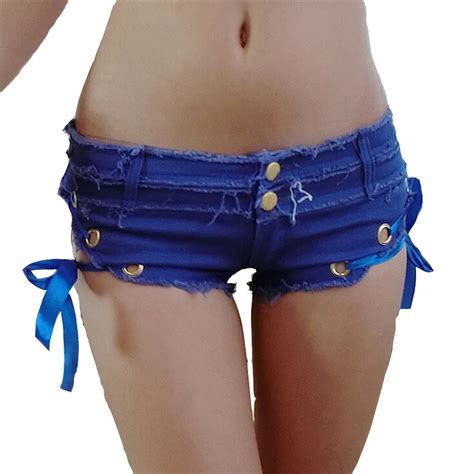 Yrrety Summer Solid Lacing Women Denim Shorts New Hole Short Feminino