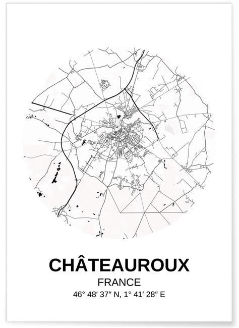 Affiche Carte Châteauroux Format A3 Leroy Merlin
