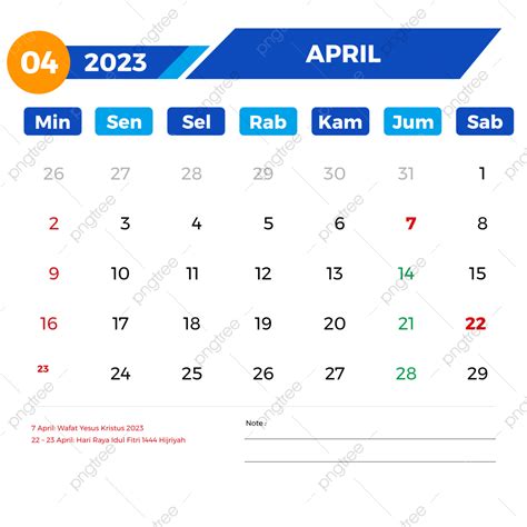 Kalender April 2023 Lengkap Dengan Tanggal Merah Kalender April 2023