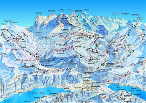 Lauterbrunnen Piste Map Trails And Marked Ski Runs Sno