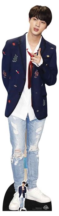 Jin From Bangtan Boys Red Tie Lifesize And Free Mini Cardboard Cutout K