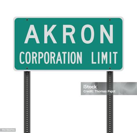 Akron Corporation Limit Road Sign Stock Illustration Download Image
