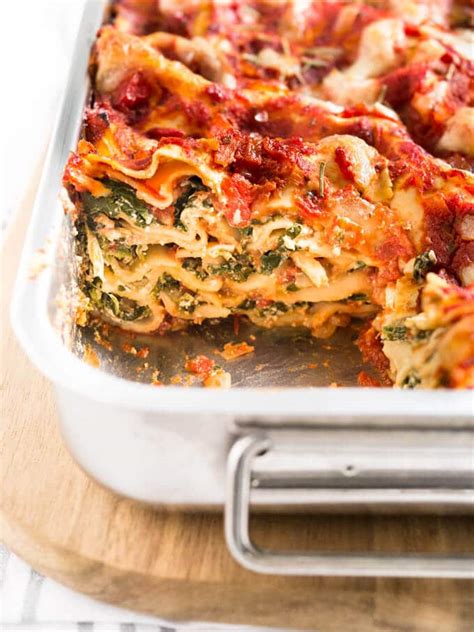 Easy Vegetarian Spinach Lasagna W Spinach Ricotta Filling