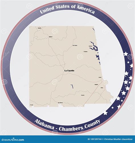 Map Of Chambers County In Alabama Stock Vector Illustration Of Button