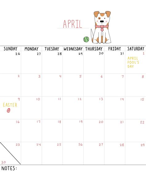 2023 April Calendar Notability Gallery