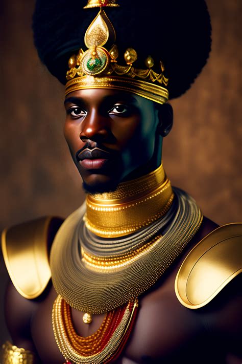 Lexica African Prince Wearing Royal Robes Wearing Gold Ornaments