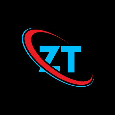 Logotipo De Zt Diseño Zt Letra Zt Azul Y Roja Diseño Del Logotipo De