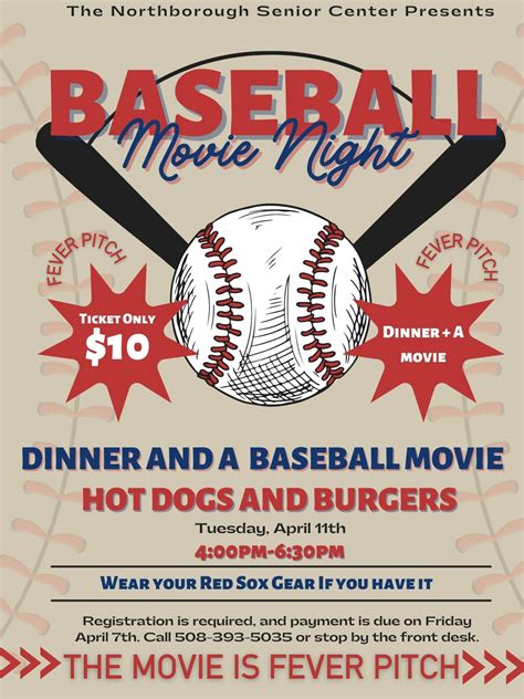 Apr 11 | Baseball Dinner and the Movie Fever Pitch | Northborough, MA Patch