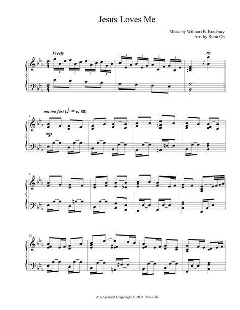 Jesus Loves Me Hymn Arrangement For Advanced Solo Piano In Fathers