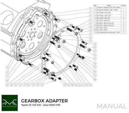 Toyota engine development, modification & performance tuning. PMC Motorsport Gearbox adapter / adaptor Plate Toyota ...