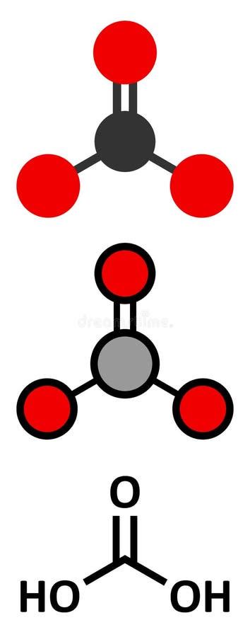 Fórmula Química Estructural De La Molécula Del ácido Carbónico H2co3 Y