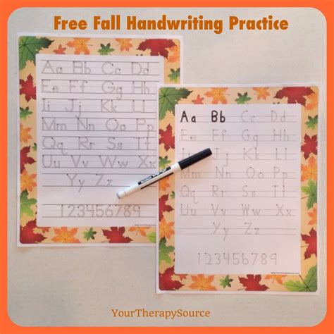 Free Fall Handwriting Practice Pages Handwriting Practice Autumn