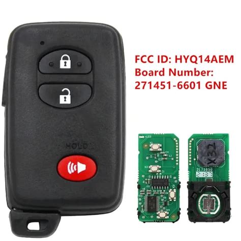 REPLACEMENT FOR TOYOTA RUNNER RAV REMOTE SMART Button KEY FOB PROX HYQ AEM PicClick