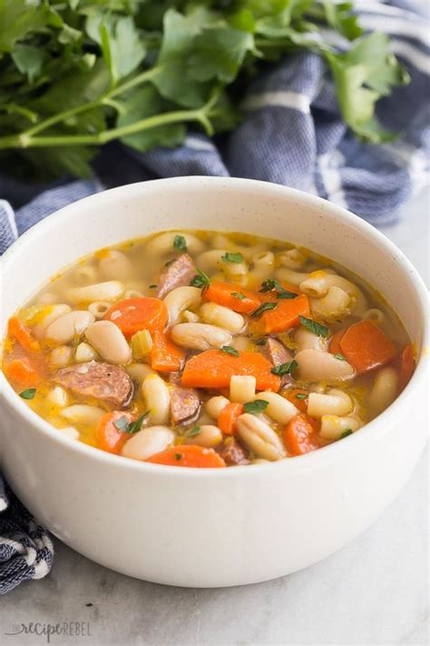 This Smoked Sausage Minestrone Soup Is Made With Six Ingredients And