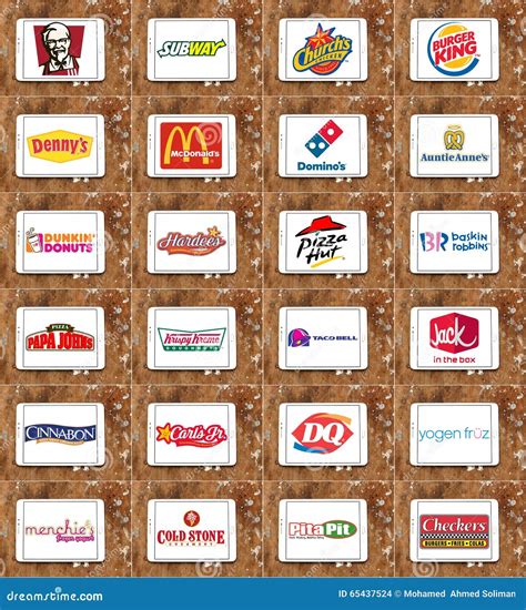 Brands And Logos Of Top Food Franchises Editorial Stock Image Image