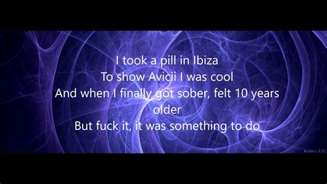 took a pill in ibiza lyric