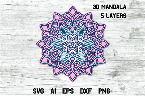 3d Mandala Multi Layer Svg Cut File