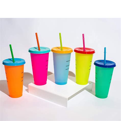 Glassware And Drinkware 15 Packs Color Changing Tumblers Lids Straws