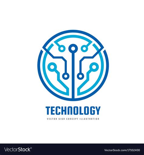 Technology Logo Template Royalty Free Vector Image