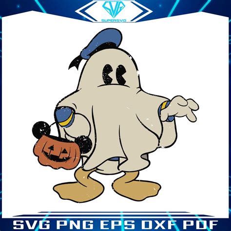 Donald Duck Ghost Disney Spooky Season Svg Graphic File