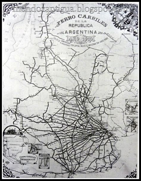 Mapa del Ramal ferroviario de la República Argentina año 1910 Fotos