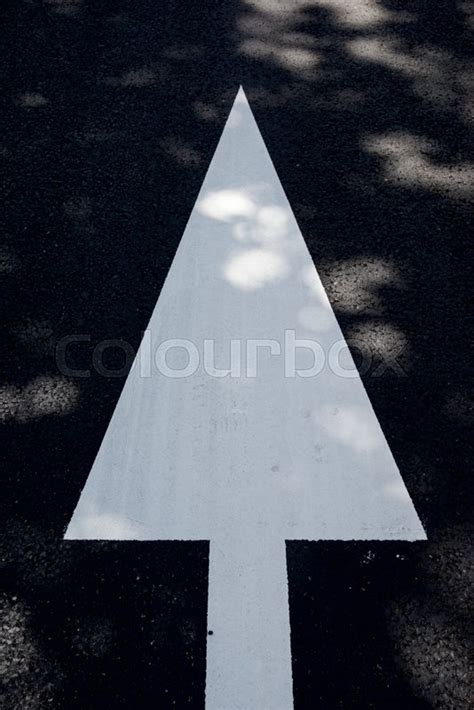 Single Arrow Directional Sign On The Stock Image Colourbox