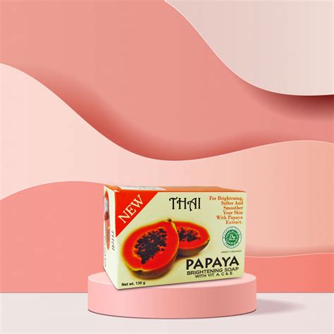 Thai New Brightening Papaya Soap With Vitamin A C Dan E 130 Gr Pt