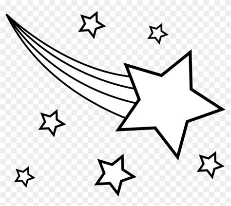 Shooting Star Clipart Black Outline Of A Star Free Transparent Png