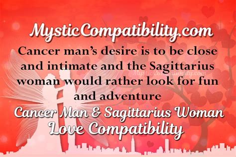 cancer man sagittarius woman compatibility mystic compatibility