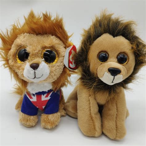 2 Pieces Cecil Lion Hero Lion Ty Beanie Boos 15cm 6 Big Eye Plush Toys