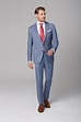 Der Slim-Fit-Anzug aus Schurwolle in Hellblau betont Ihren smarten ...