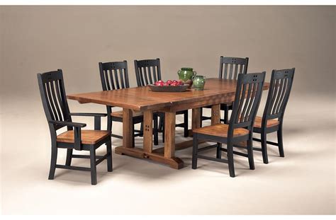 Rustic Mission Trestle Dining Table Rm Ta 44108 Rus C By Intercon At