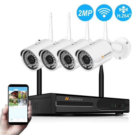 Kit Vidéo Surveillance WiFi sans Fil Jennov HD Système Caméra