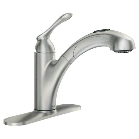 Faucet pullout hose offers flexible water delivery and hose retracts with ease. MOEN Banbury Single-Handle Pull-Out Sprayer Kitchen Faucet ...